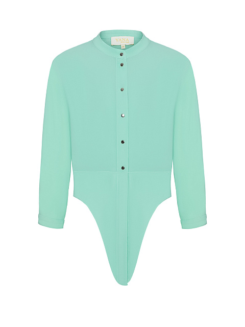 Мятный комплект из сарафана и рубашки, 3