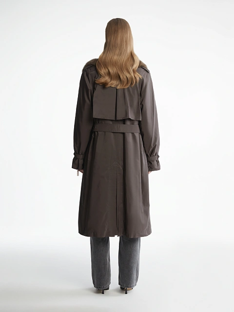 Коричневый тренч на подкладке из соболя, 3 Коричневый тренч на подкладке из соболя, 3