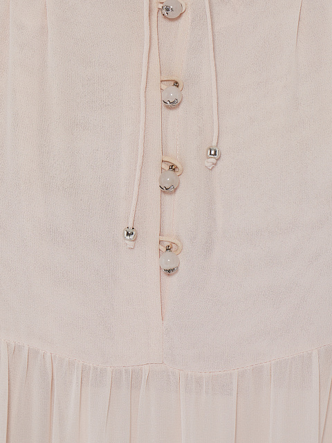 Светло-розовое платье-макси из шифона с завязками, 4