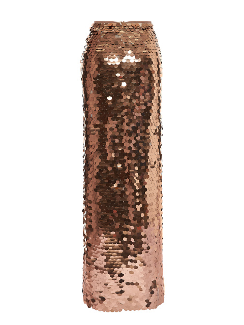 Бронзовая юбка-макси в крупных пайетках, 3
