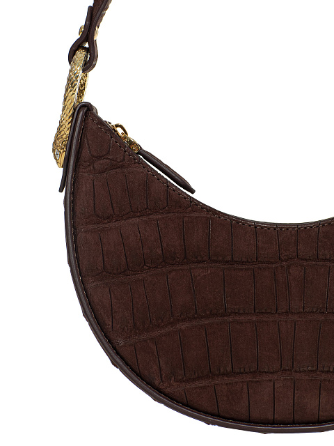 Сумка Half Moon из кожи крокодила коричневого цвета, 3 Сумка Half Moon из кожи крокодила коричневого цвета, 3