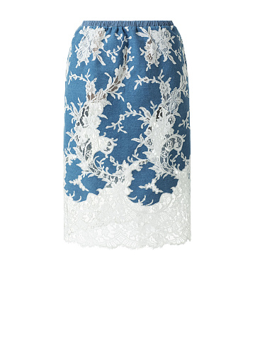 Юбка-миди из денима с кружевом, 1