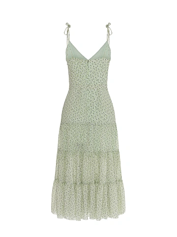 Зеленый сарафан с цветочным принтом, 2