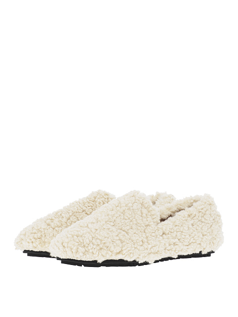 Белые лоферы из эко-меха, 1