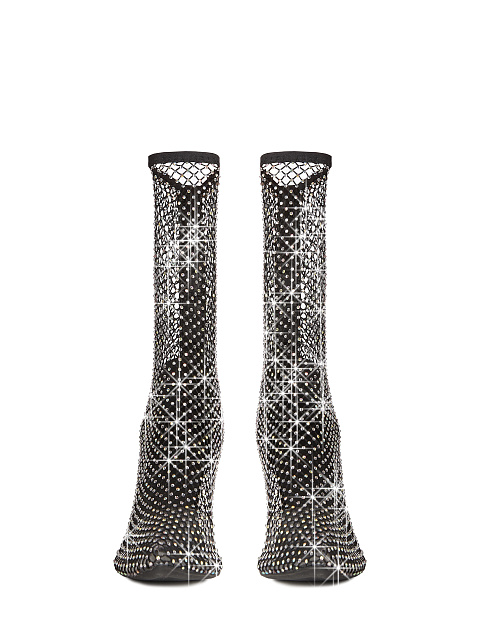 Черные ботильоны из сетки со стразами, 2