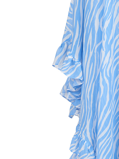 Синий сарафан из вискозы с анималистичным принтом, 3