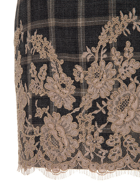 Серый костюм-двойка в клетку с кружевом, 6 Серый костюм-двойка в клетку с кружевом, 6