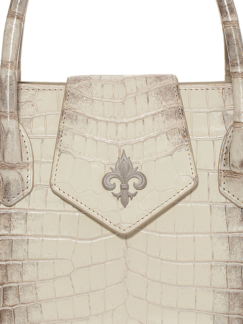 Cумка из кожи гималайского крокодила с лилией, 7