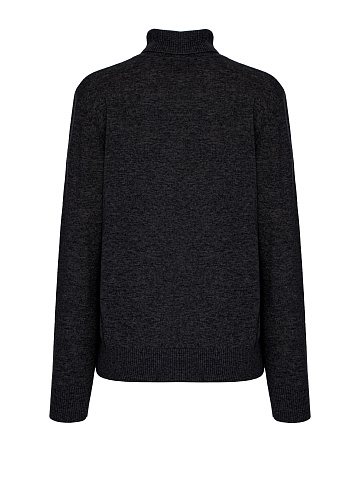 Мужской темно-серый кашемировый свитер с высоким горлом, 2