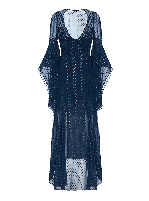 Синиее платье из шифона с люрексом, 2 Синиее платье из шифона с люрексом, 2