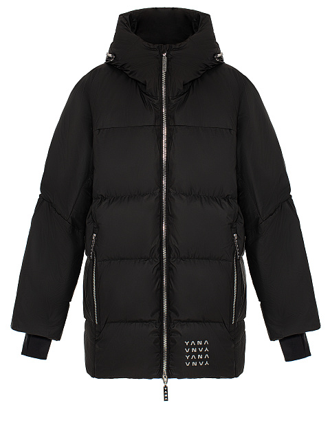 Черный унисекс пуховик с капюшоном, 2