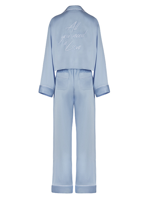 Голубая пижама из вискозы и шелка, 2