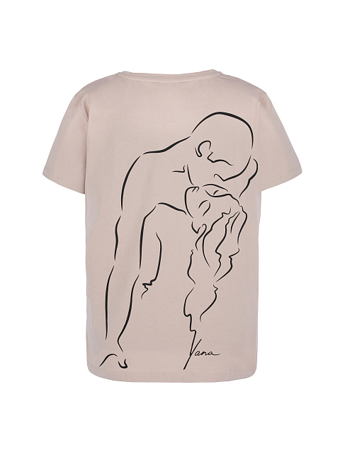 Хлопковая розовая футболка с принтом №13 на спине, 1