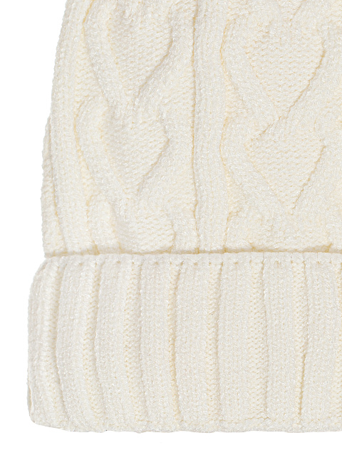 Белая вязаная шапка с косами, 2