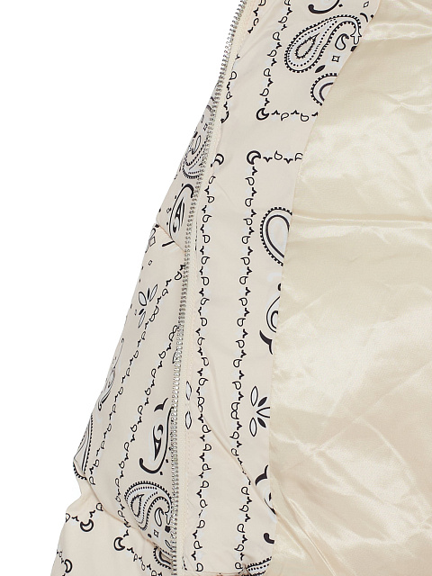 Молочный укороченный пуховик с узором «пейсли», 4