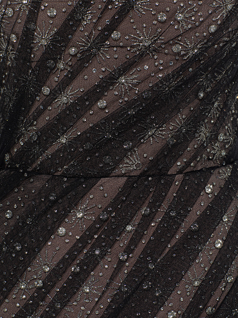 Черное платье-мини с кристаллами, 3