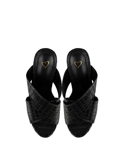 Черные мюли на высоком каблуке, 4