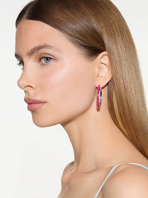 Средние хупсы из белого золота с эмалью Tutti Frutti Color, 2 Средние хупсы из белого золота с эмалью Tutti Frutti Color, 2