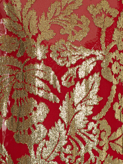 Красное платье-миди из панбархата, 4