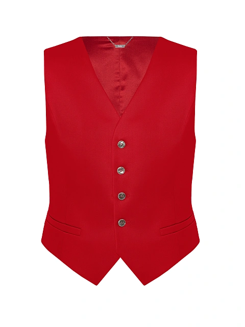 Красный костюм-тройка из шерсти, 4