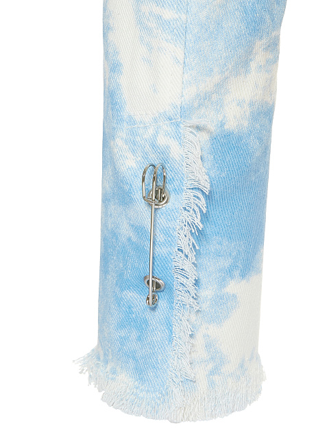 Голубой tie-dye жакет-болеро из денима, 4