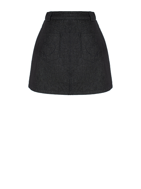 Черная юбка-мини из денима, 2