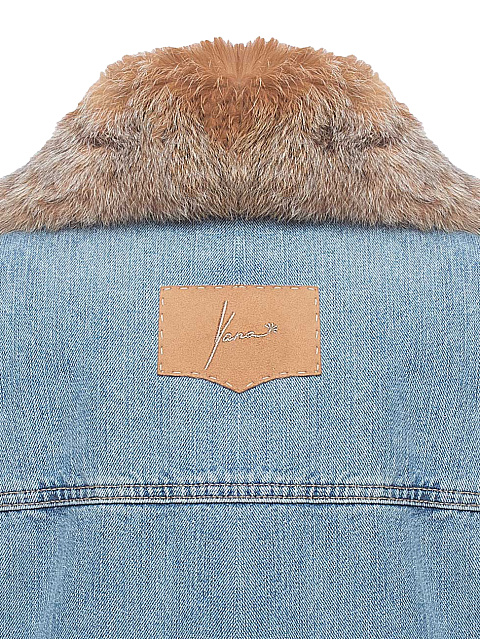 Куртка из меха рыси и денима, 4