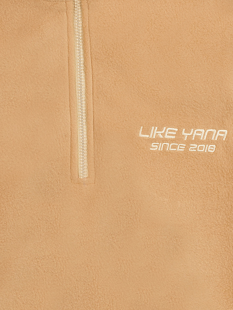 Бежевый флисовый костюм с вышивкой, 4