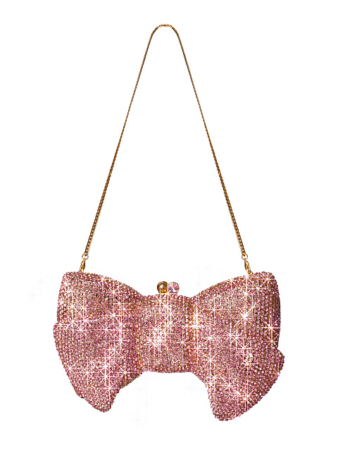 Клатч "Бант" в розовых стразах, 1