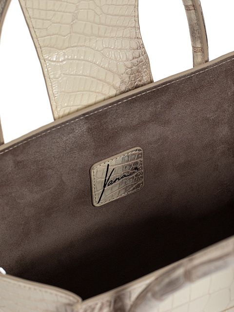 Cумка из кожи гималайского крокодила с лилией, 6