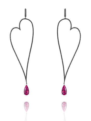 Серьги из черненого золота с бриллиантами и турмалинами, 1