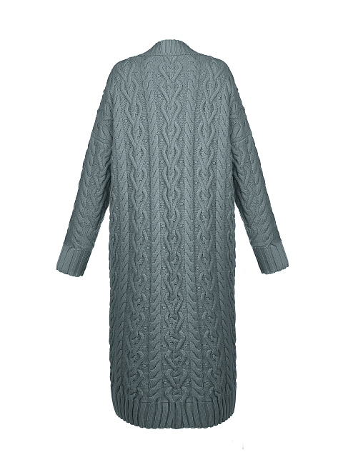 Серо-синий макси кардиган с поясом, 3 Серо-синий макси кардиган с поясом, 3