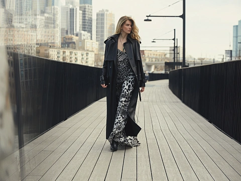 Черный кожаный двубортный тренч, 9 Черный кожаный двубортный тренч, 9