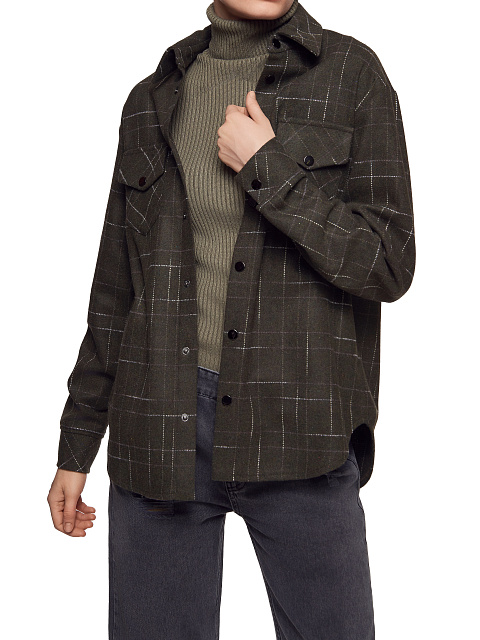 Темно-зеленая рубашка из плотной шерсти, 4 Темно-зеленая рубашка из плотной шерсти, 4