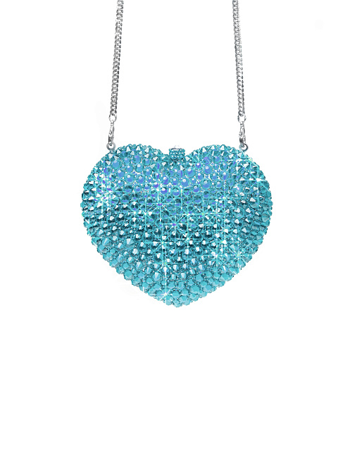 Клатч "Сердце" в голубых стразах, 3