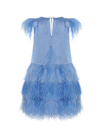 Детское голубое платье с перьями, 2