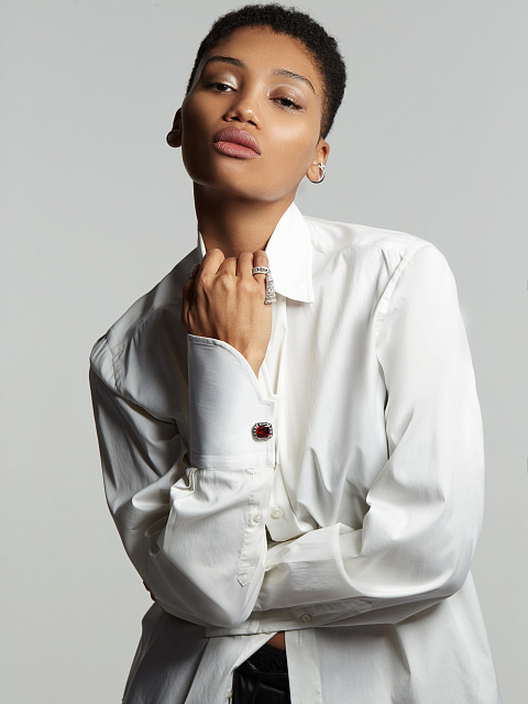 Запонки из белого золота с гранатами и бриллиантами, 3