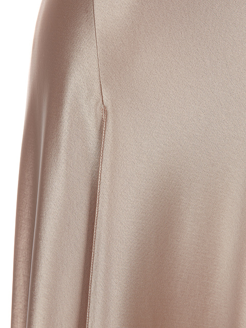 Бежевое платье-макси из шелка, 3