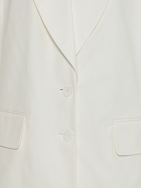 Белый объемный жакет из хлопка, 6