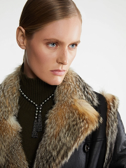 Черная дубленка из овчины и лисьего меха, 8 Черная дубленка из овчины и лисьего меха, 8