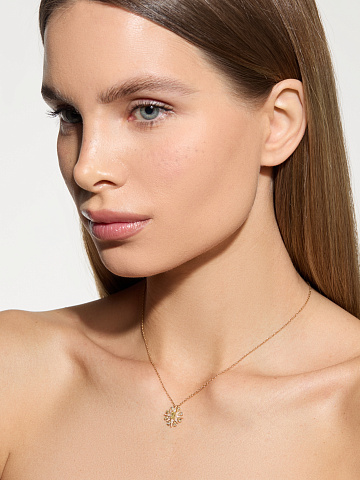 Колье с кулоном из желтого золота с желтыми бриллиантами, 2