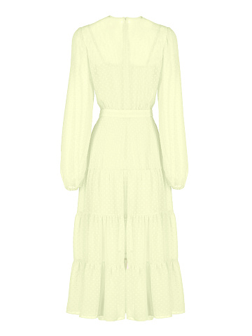 Желтое шифоновое платье-миди, 2