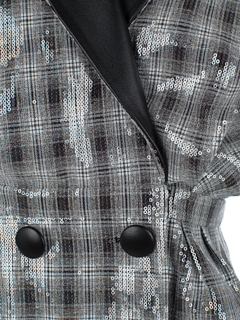 Серое платье-жакет в клетку с пайетками, 3 Серое платье-жакет в клетку с пайетками, 3