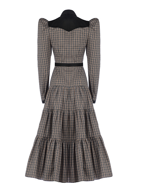 Платье-миди в зелено-коричневую клетку, 2 Платье-миди в зелено-коричневую клетку, 2