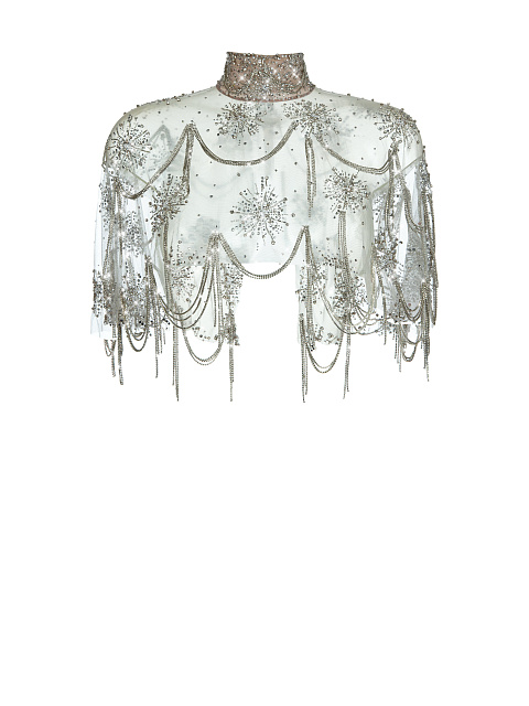 Бежевое платье-макси со стразами, 4