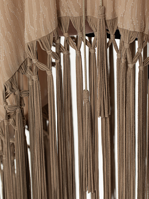 Бежевое пончо с бахромой из замши, 3 Бежевое пончо с бахромой из замши, 3