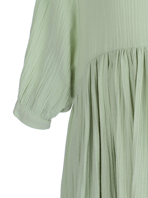 Зеленое хлопковое платье-миди, 3