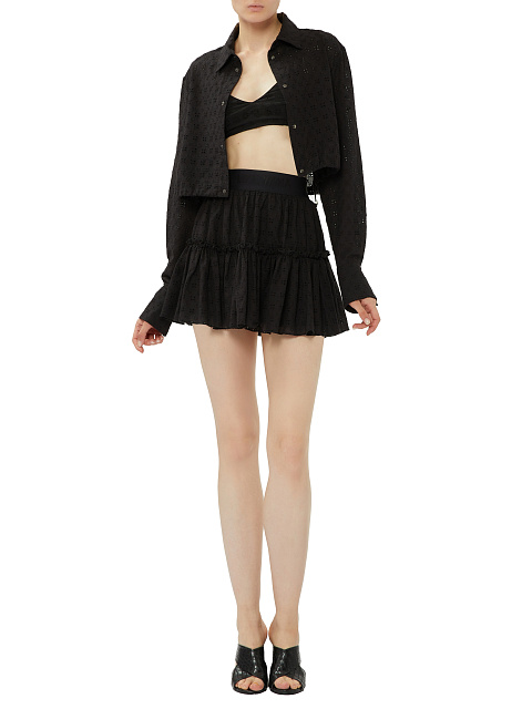 Черная юбка-мини из хлопкового кружева, 4 Черная юбка-мини из хлопкового кружева, 4