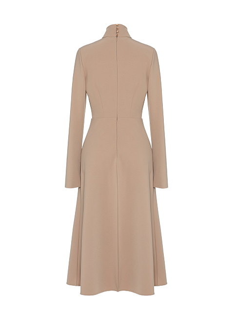 Платье-миди бежевого цвета с драпировкой, 2 Платье-миди бежевого цвета с драпировкой, 2