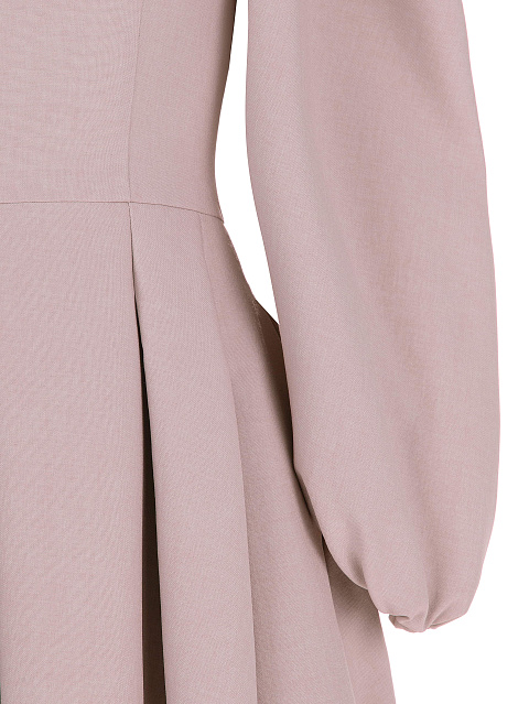 Розовое хлопковое платье с вырезом каре, 3